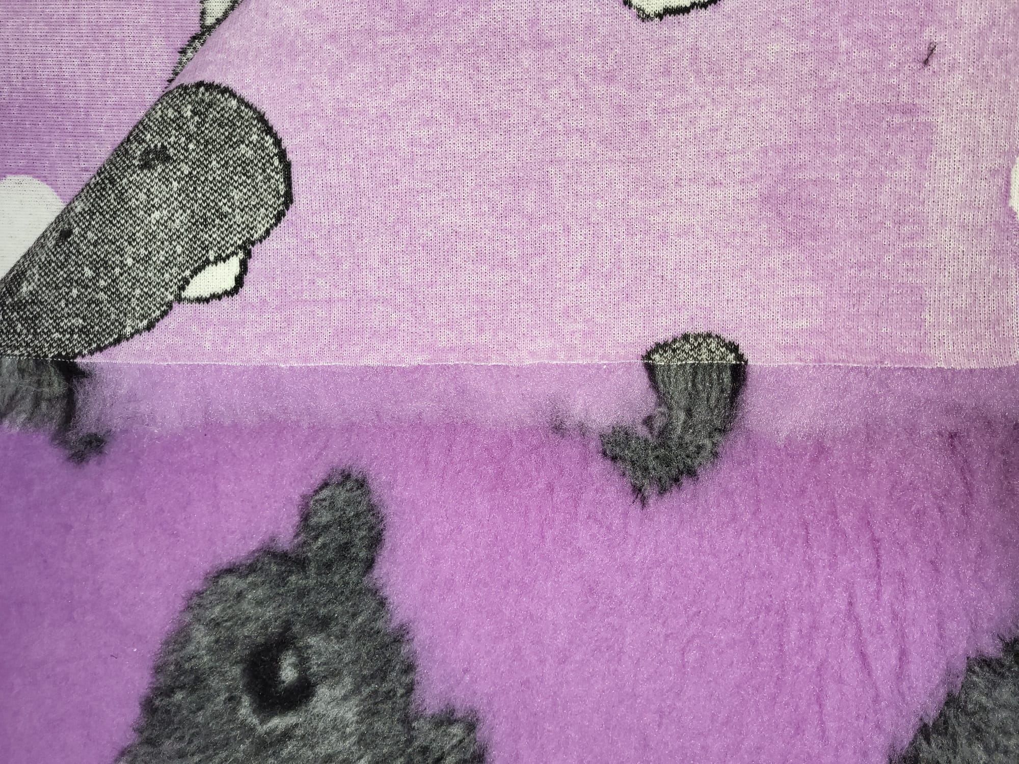 Vetbed lila Met Grijs Nijlpaard - Zonder Antislip - 100 x 150cm