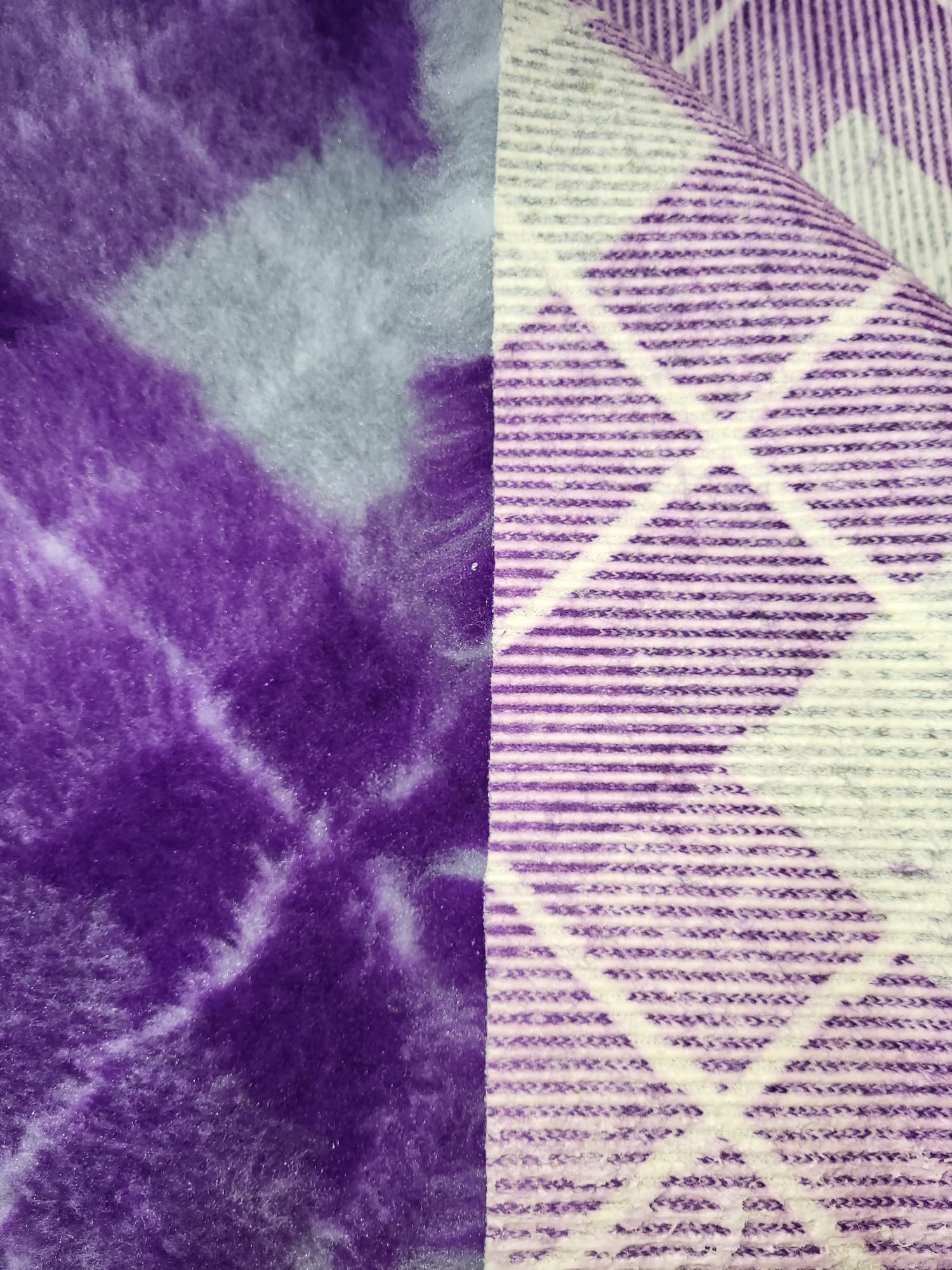 Chikko Quality - Antislip Vetbed - Ruit paars grijs